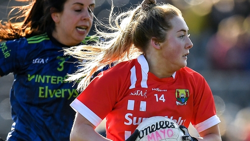 Sadbh O'Leary is tracked by Mayo's Noirin Moran