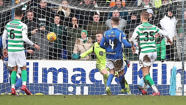 Ryan Christie's shot flies past St Johnstone keeper Zander Clarke