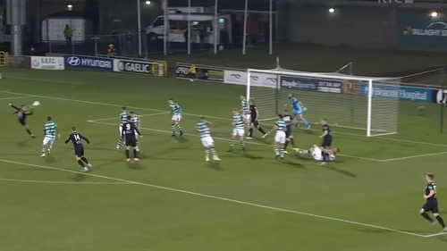 Jordan Flores connects with Michael Duffy's perfectly weighted corner