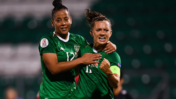Katie McCabe (R) and Rianna Jarrett