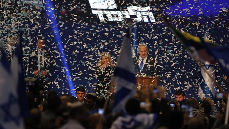 Benjamin Netanyahu's right-wing bloc, which includes ultra-Orthodox Jewish parties, is projected to get 59 seats