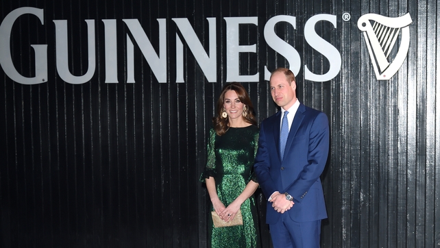 Focal pint: Kate and William attending a reception in the Guinness Storehouse in Dublin
