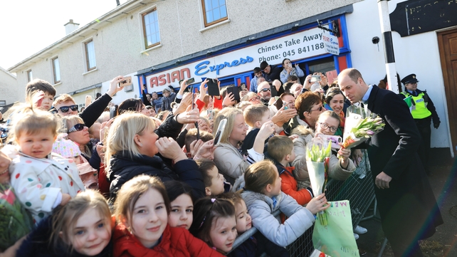 Crowds gathered outside the store to greet the pair in Prosperous (Pic: Julian Behal)