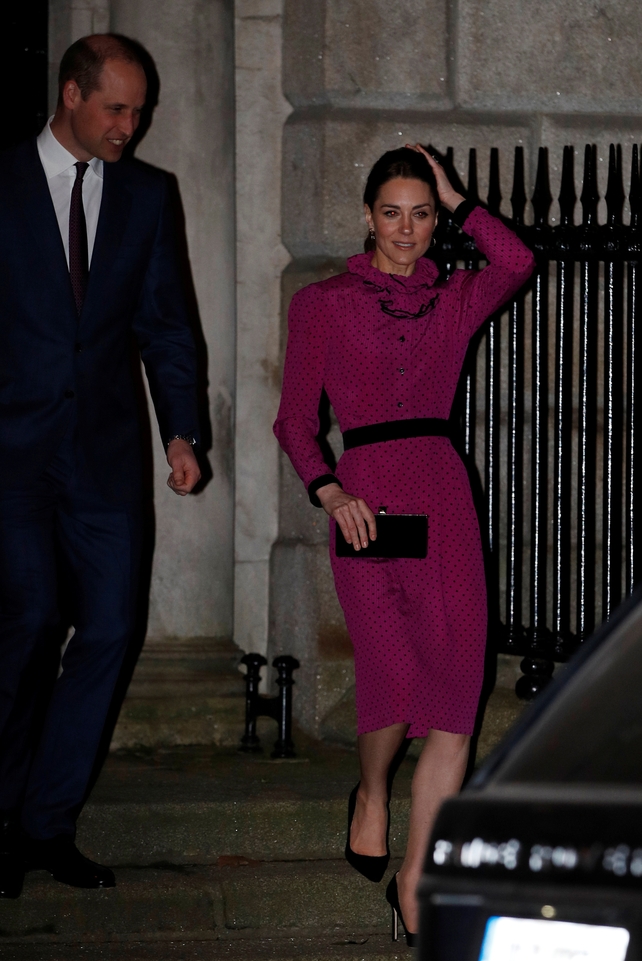 Prince William and Kate Middleton leave the reception on St Stephen's Green in Dublin