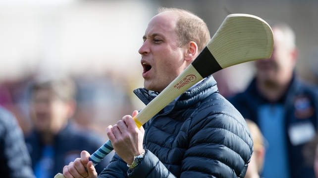 Prince William tries his hand at hurling