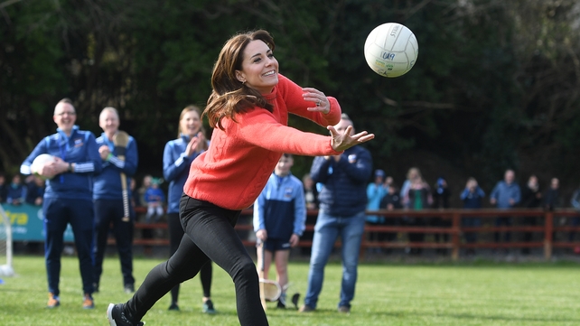 Kate shows her natural talent for Gaelic Football