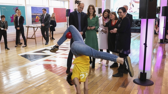 The royal couple watch a performance during a special event to look ahead to the city hosting the European Capital of Culture in 2020