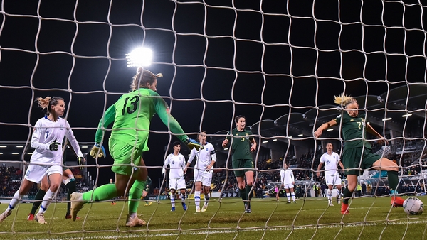 Diane Caldwell taps home the opener