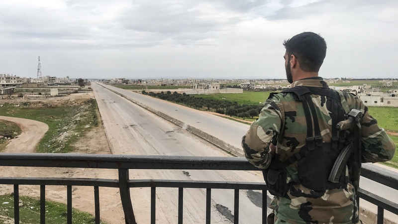 A Syrian soldier photographed in Idlib province after the ceasefire took hold