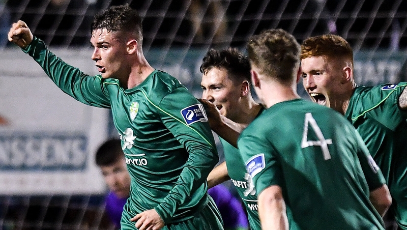 Shane Barnes (L) struck late on for Cabinteely