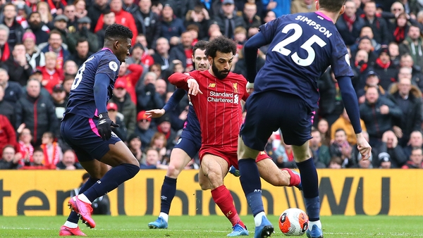 Mohamed Salah equalising for Liverpool