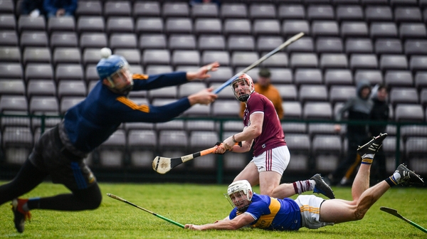 Conor Whelan lashing home his second goal for the hosts as Galway overwhelmed Tipp in the second half