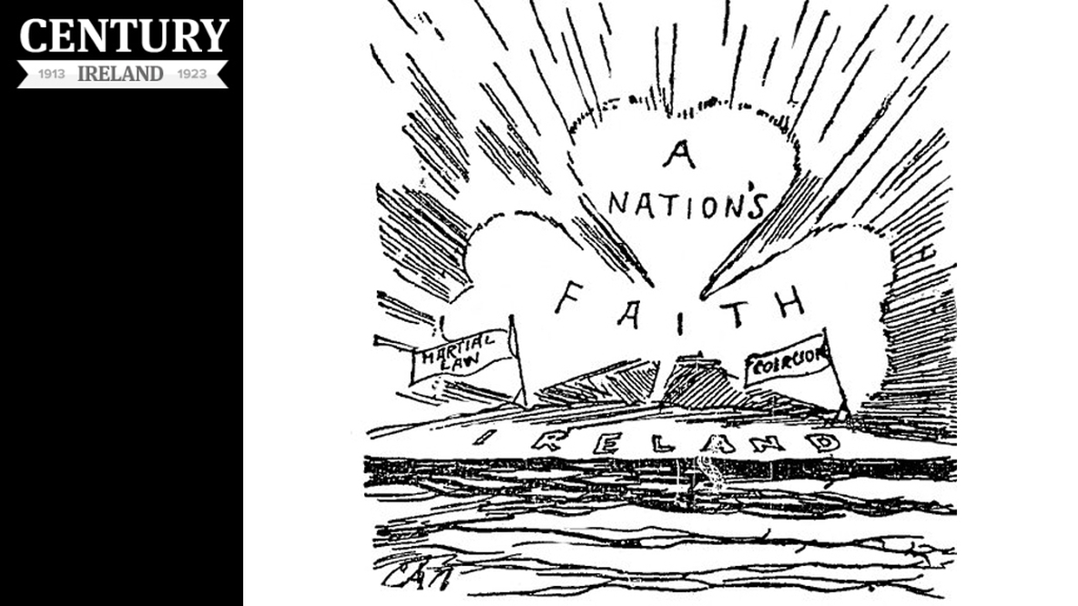 Century Ireland Issue 174
Ireland's spirit shines through despite military rule in Ireland.
Photo: Sunday Independent, 21 March 1920