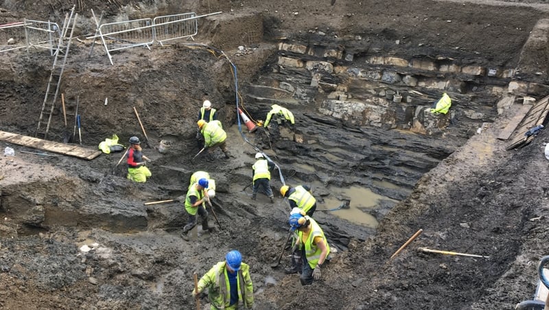The dig is taking place beside Dublin Castle
