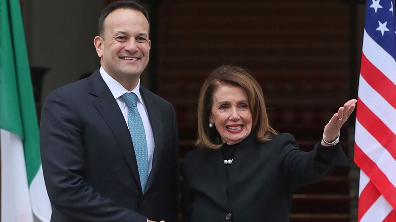 Leo Varadkar with Nancy Pelosi at Government Buildings last year