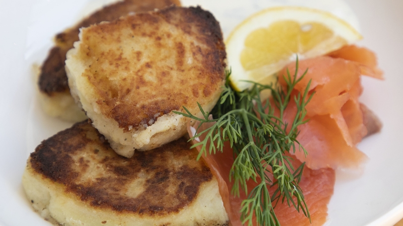 Lilly Higgins's Higgins Potato Farls with Smoked Trout and Creme Fraiche from Today with Maura and Dáithí.