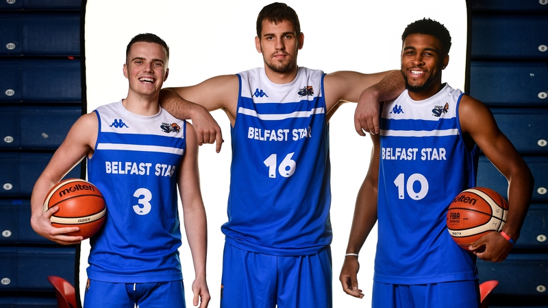 Belfast Star players, from left, Aidan Quinn, Djorje Stankovic and Delaney Blaylock can now celebrate a league title