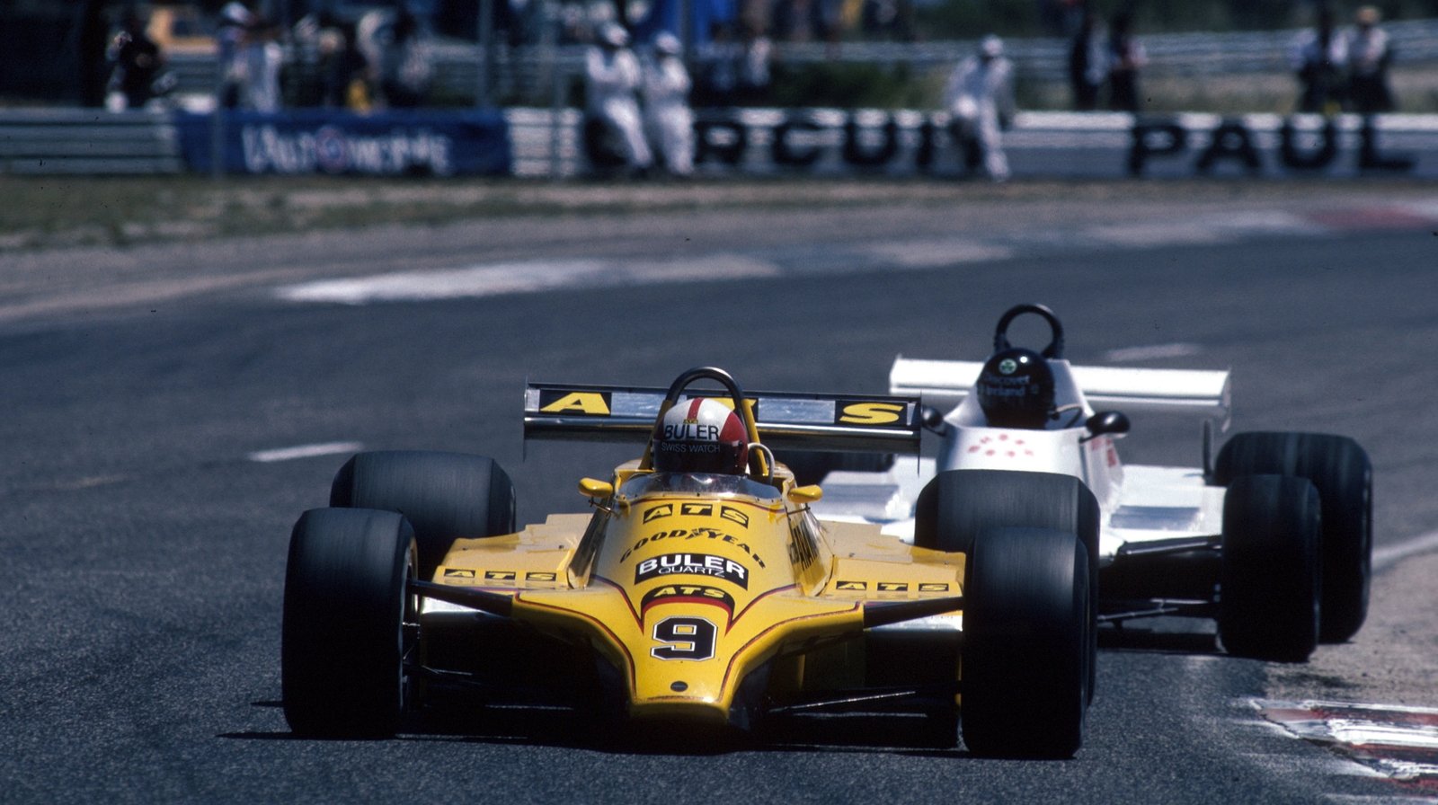 Marc Surer in the ATS-Ford D4 and David Kennedy in the Shadow-Ford DN12
