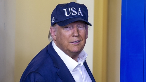 Donald Trump was answering a question about access to medical devices at his daily coronavirus briefing
