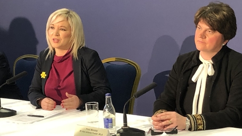 Michelle O'Neill and Arlene Foster have differing opinions on school closures in NI