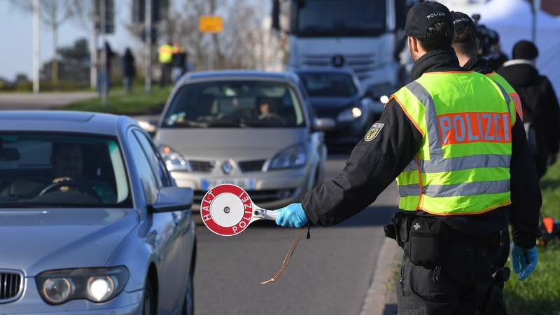 A border control check in Germany today