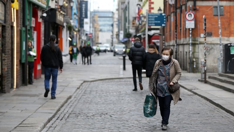 A near-empty street in Dublin's Temple Bar