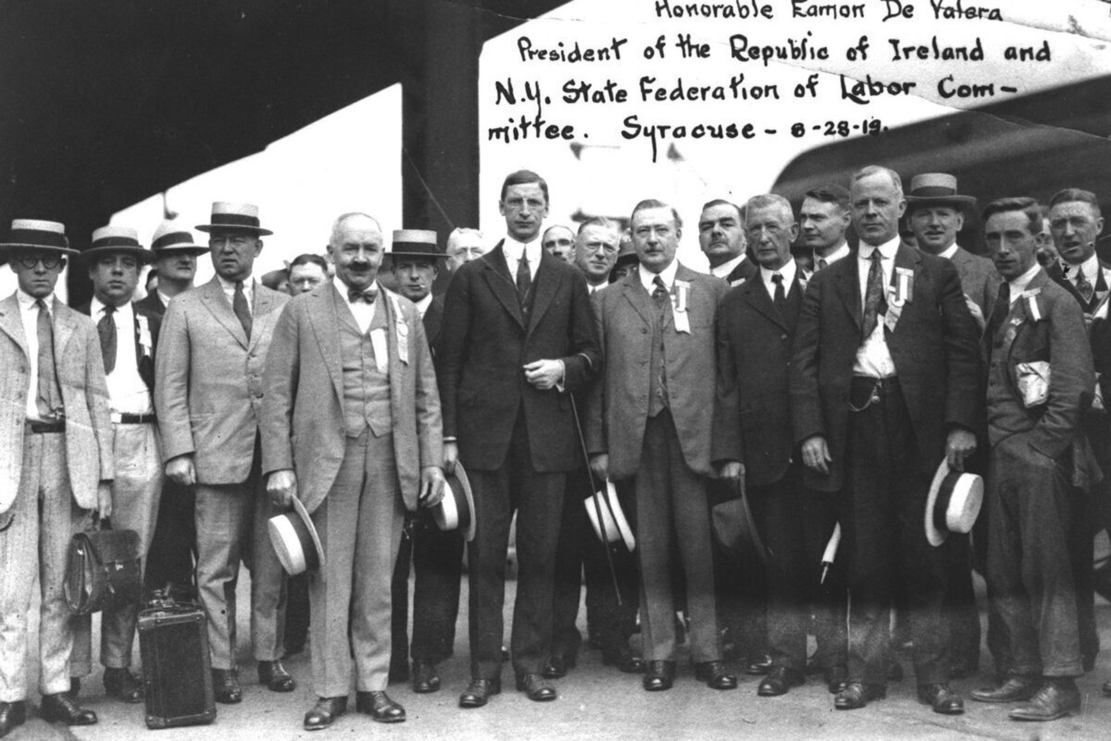 Éamon de Valera and the New York State Federation of Labour Committee, at Syracuse New York, 28/8/19