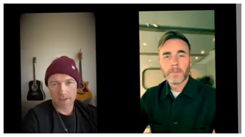 Ronan and Gary belting out Baby Can I Hold You