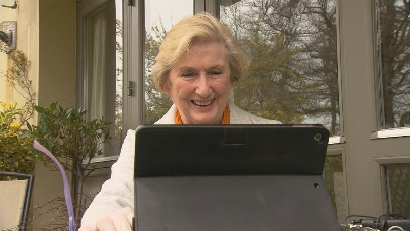 Betty Colbert keeps in regular contact with her husband John, a resident in Belmont House Nursing Home