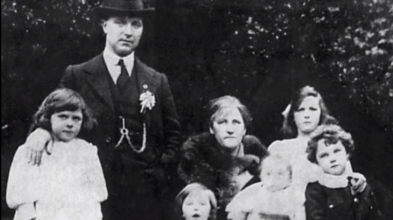Tomás Mac Curtain with his wife, Eilish and family