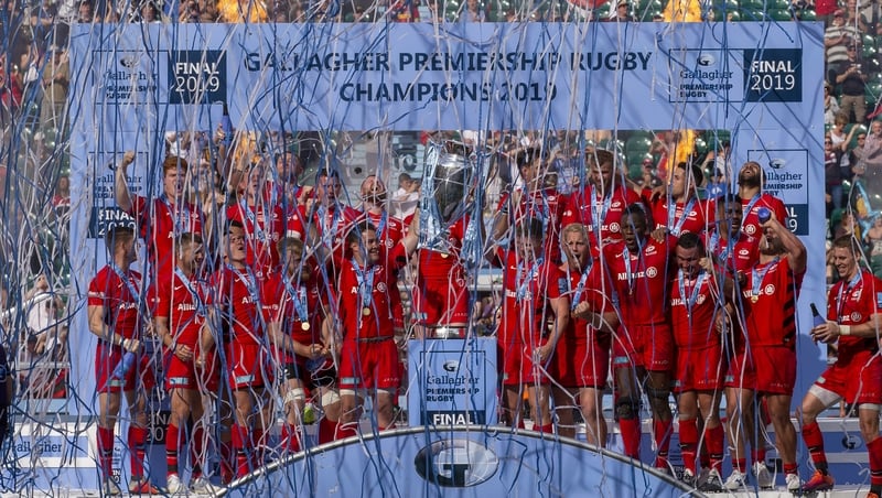 Saracens were crowned champions for the fourth time in five years - but they are still bound for relegation this season