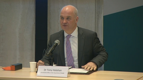 Chief Medical Officer Dr Tony Holohan detailing the new figures this evening