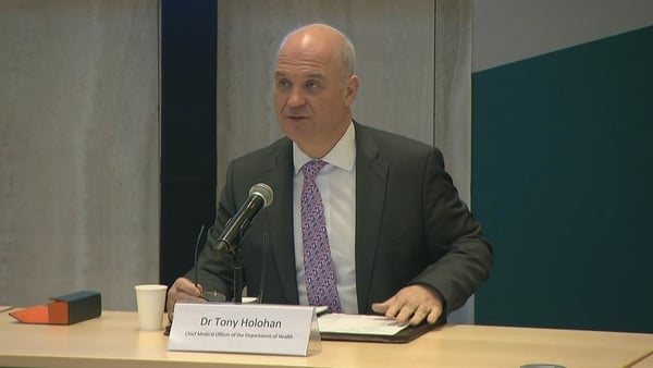 Chief Medical Officer Dr Tony Holohan detailing the new figures this evening