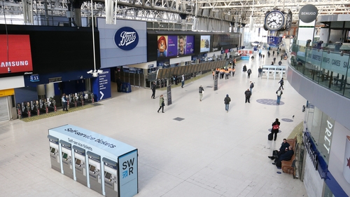 A near empty Waterloo Station during rush hour in central London