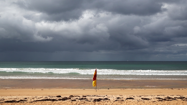 Manly Beach is seen deserted in Sydney, Australia