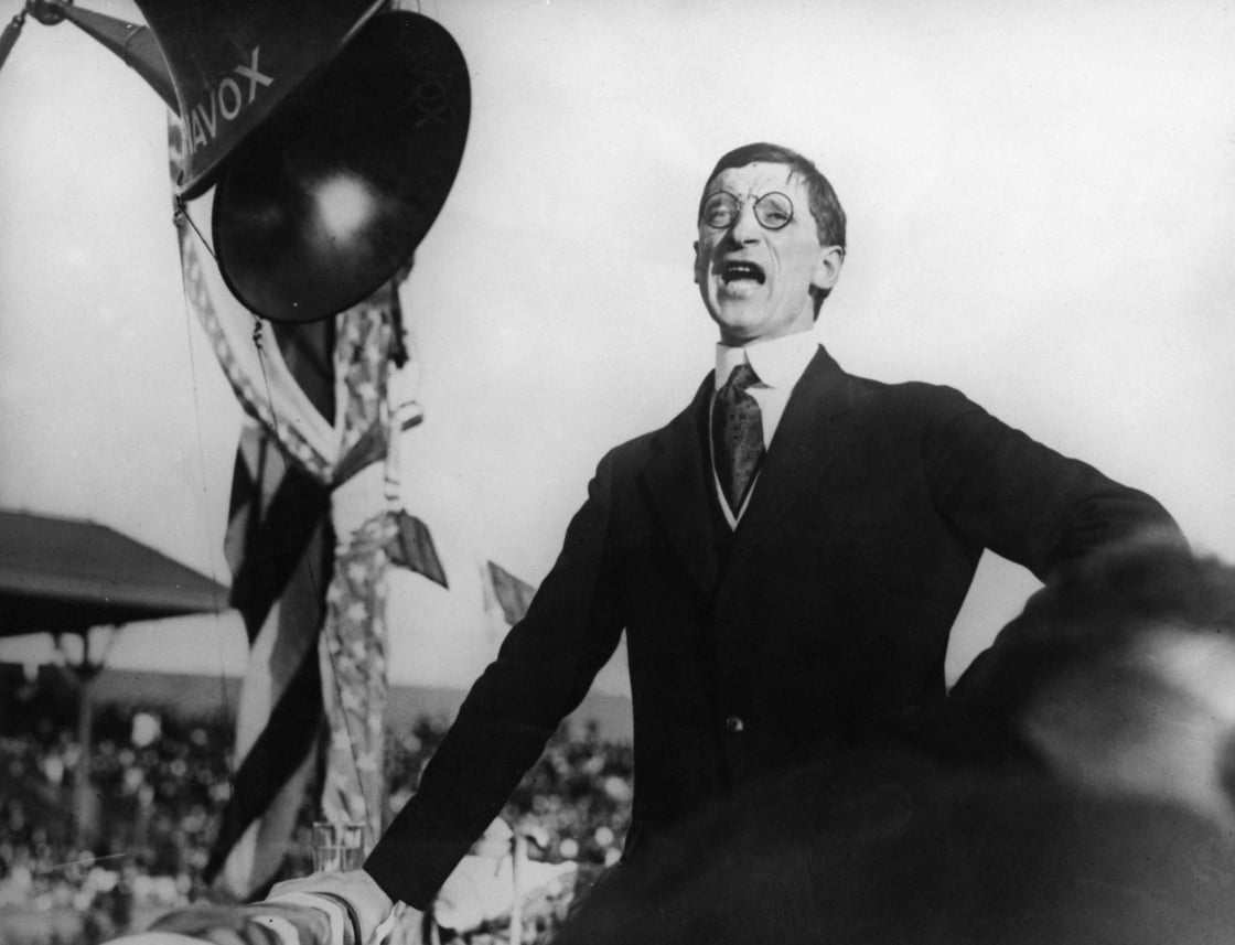 De Valera in Los Angeles. Image: Topical Press Agency/Getty Images