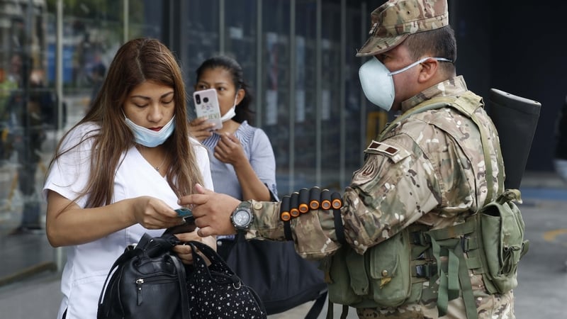 The military are monitoring the movements of citizens in Peru