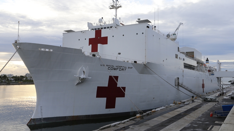 The US Navy hospital ship USNS Comfort