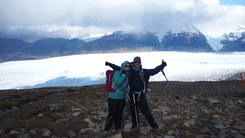 Neil and Kath Cooney in happier times on their South American honeymoon before Covid-19 lockdown