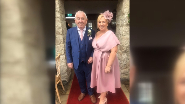 Covid-19 victim Michael Glynn (L) with his daughter Emily