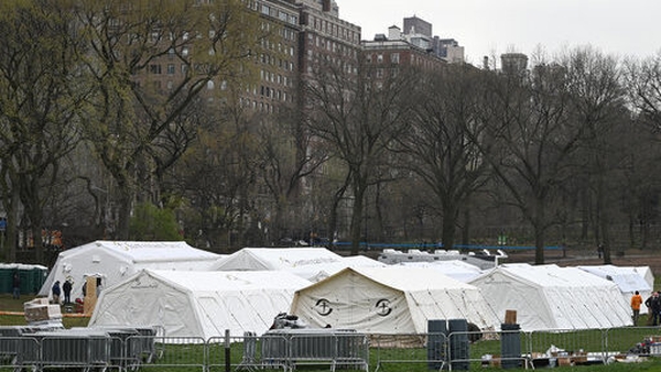The emergency field hospital facility in New York's Central Park