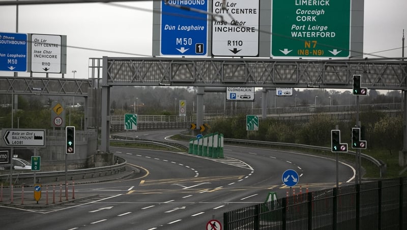 The view from traffic cameras on Dublin's M50 at 5.50pm during the evening rush hour on Wednesday March 31st