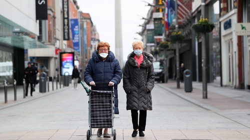 Women wearing face masks on Henry Street in Dublin city centre