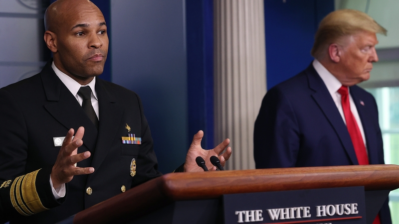 Jerome Adams feels that deaths could fall short of totals that some computer models showed