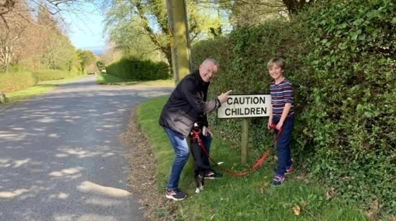 Tony and his eight-year-old son Tim