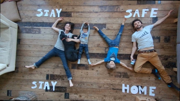 The Russell family created a stop-motion film on the floor of their living room.