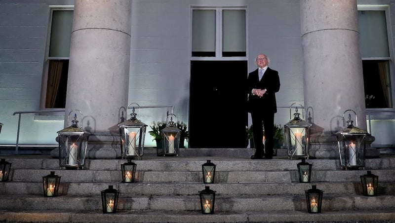 President Michael D Higgins lights up Áras an Uachtaráin