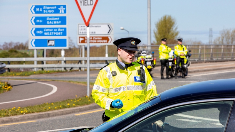 Gardaí carry out a checkpoint in Dublin last weekend (file photo)