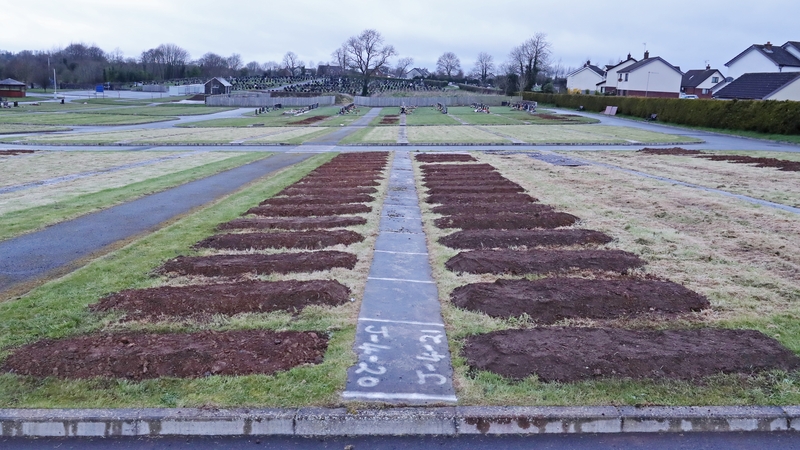 Graves are prepared in Sixmile Cemetery in Co Antrim as Covid-19 death toll rises in Northern Ireland