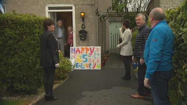 While keeping their distance some of Jack and May's family were on hand to wish them well